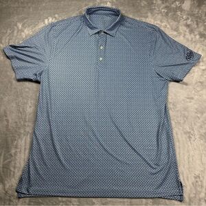 Johnnie O Performance Polo Shirt Mens XL Blue Geometric Short Sleeve Preppy